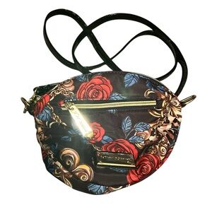 BETSEY Johnson Women's Floral Crossbody Bag - Black and Red